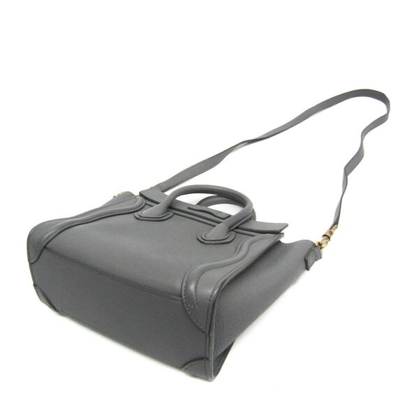 CELINE Gray Leather Shoulder Bag - Picture 3 of 16